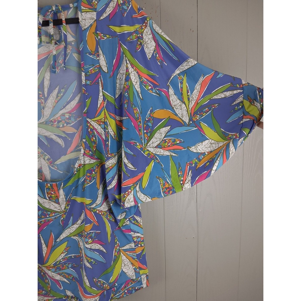 NEW Trina Turk Swim Spa Tunic Cover Up S Blue Kimono‎ Sleeve Resort MSRP $144 - Picture 11 of 11